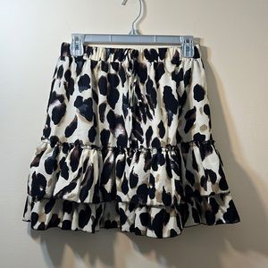 Leopard print ruffle skirt